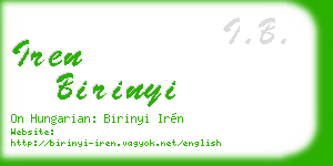 iren birinyi business card